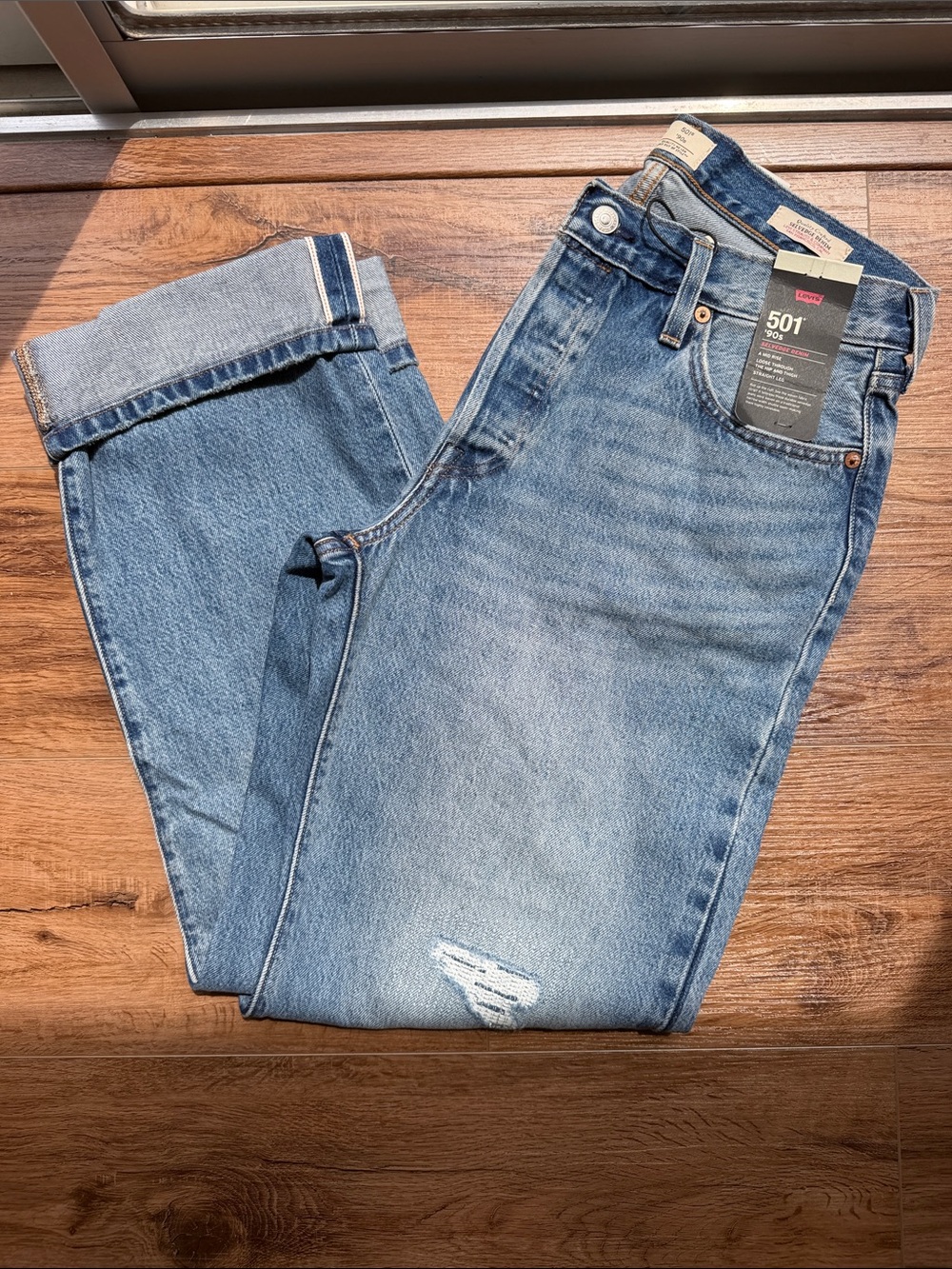 Levi's 501 Selvedge Jeans in Medium Blue Wash in 29x32